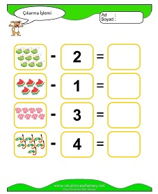 Çıkarma İşlemi Çalışma Sayfaları